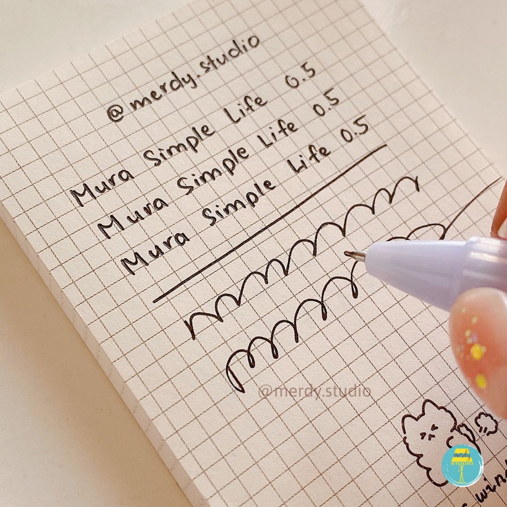 Bút bấm MURA Simple Life vỏ pastel ngòi 0.5mm