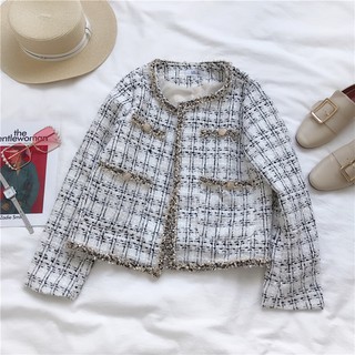 [Hàng Order] [Có video hàng thật] Áo khoác dạ nữ tweed áo khoác