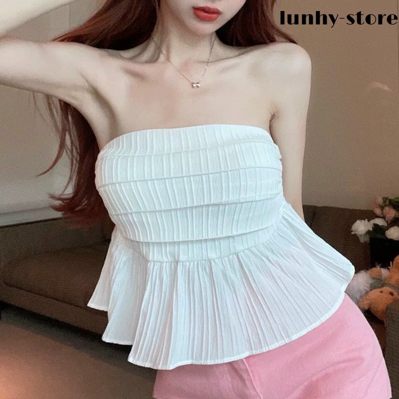 Áo Ống Đuôi Xoè Nữ Kiểu Ôm Sexy Chất Voan Cotton Mặc Được 2 Kiểu Siêu Xinh
