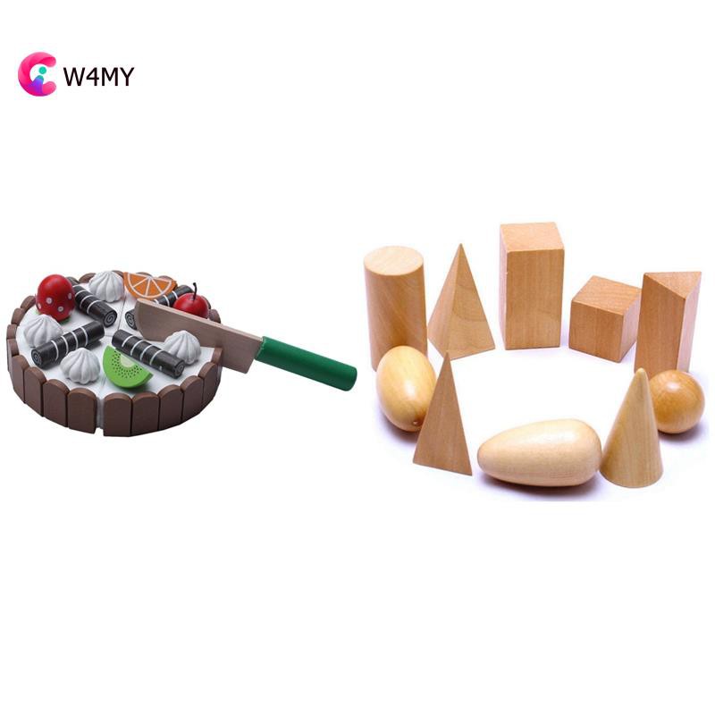 Wooden Baby Kitchen Play Cutting Cake Play Food Kids Toys Wooden