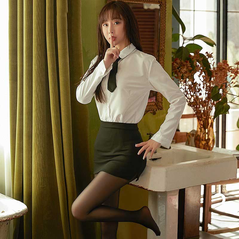 Đồ ngủ sexy nữ gợi cảm nàng thư ký công sở kèm cà vạt quyến rũ 2072 | BigBuy360 - bigbuy360.vn