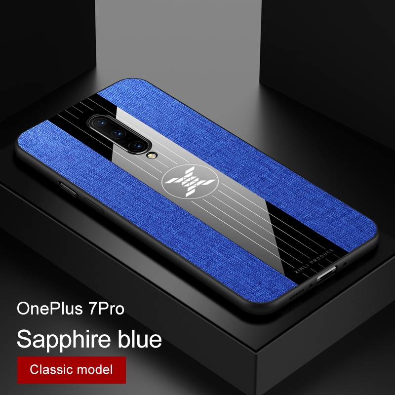 OnePlus 6T One Plus 6 7 Pro Shockproof Matte Cloth Glossy Phone Case with Magnetic Ring Holder