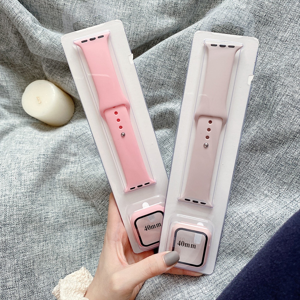 Ốp Bảo Vệ Bằng Silicone Cho Đồng Hồ Thông Minh Apple Watch 6 40mm 44mm 42mm 38mm Series 3 4 5 6 SE