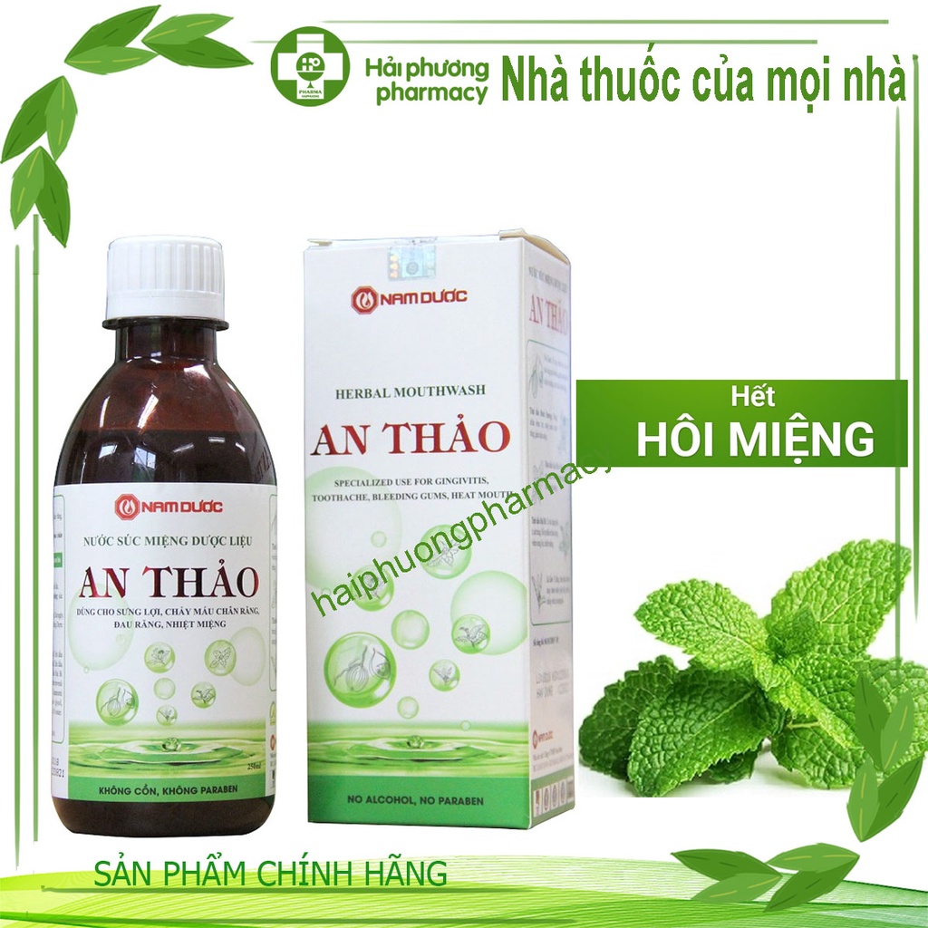 Nước súc miệng dược liệu An Thảo - Ngừa sâu răng, hôi miệng, chảy máu chân răng, viêm nướu, giúp hơi thở thơm tho