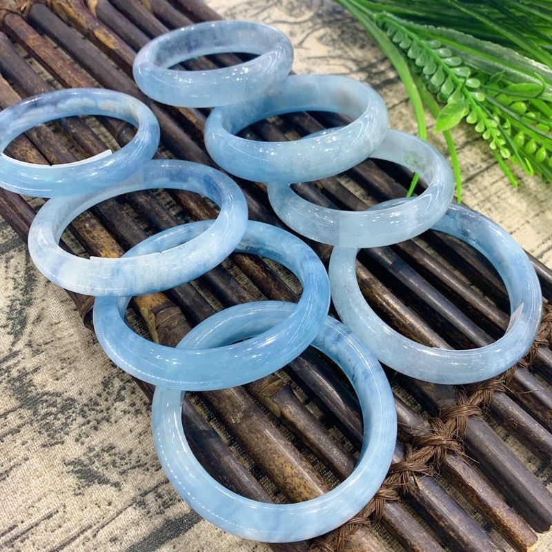 Vòng Kiềng Tay Aquamarine Chuẩn 5A Đủ Size 50mm-57mm