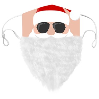 (Hàng Mới Về) Khẩu Trang Vải Họa Tiết Ông Già Noel Có Thể Tái Sử Dụng Kèm Râu