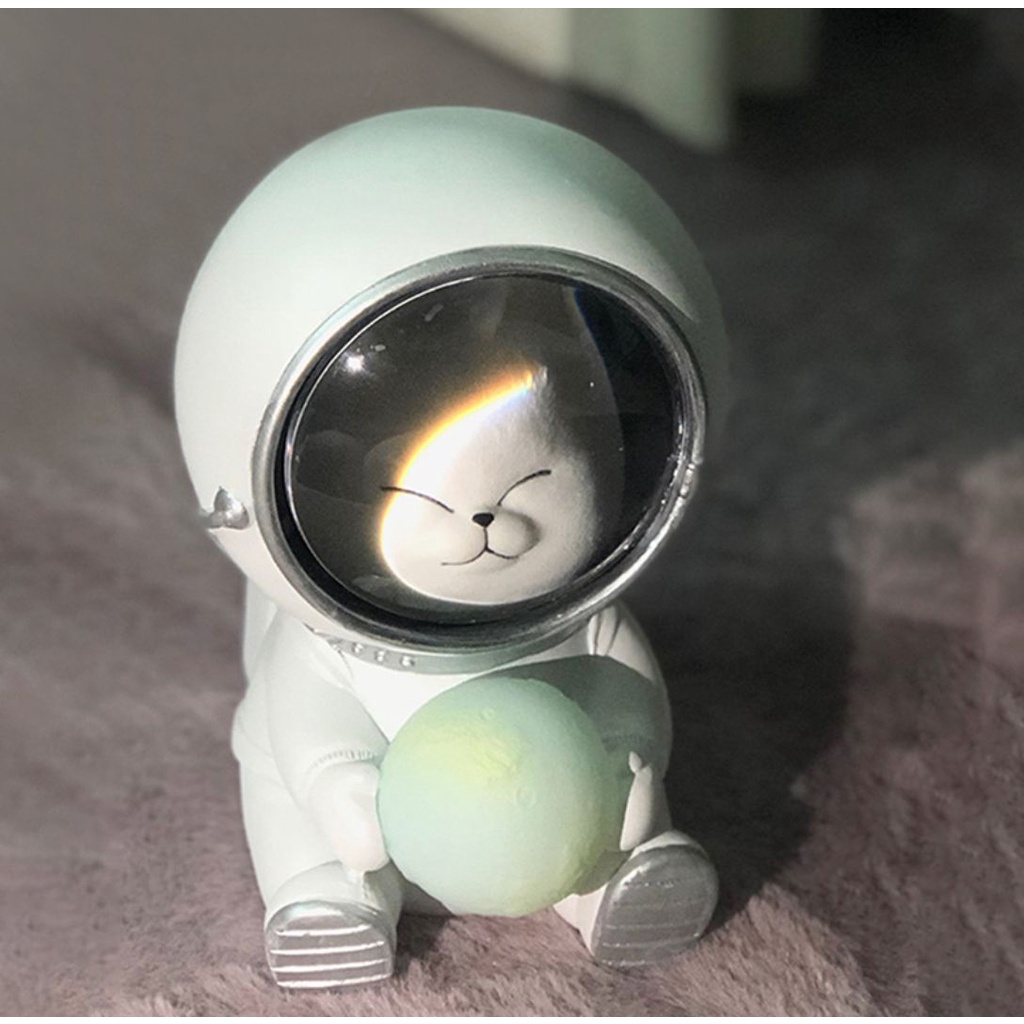 Đèn ngủ hình động vật phi hành gia hiệu ứng ngân hà đầy sao dễ thương sáng tạo hiện đại dành cho phòng ngủ