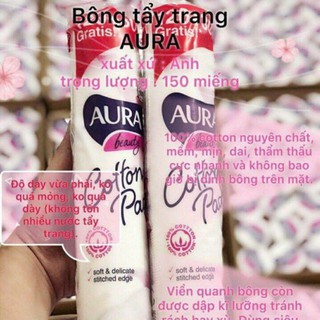 150 miếng Bông tẩy trang Aura Nga chính hãng loại 2 lớp