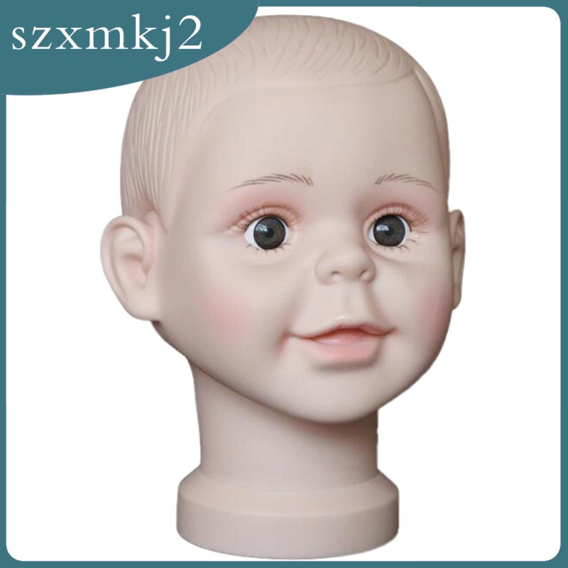 Mô Hình Đầu Ma Nơ Canh Bằng Nhựa PVC Trưng Bày Tóc Giả / Mắt Kính / Mũ Cho Bé szxmkj2