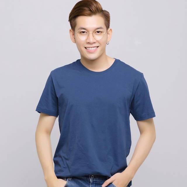 Áo thun trơn màu xanh đen Navy Cotton Thái - Form rộng (Có BIGSIZE)