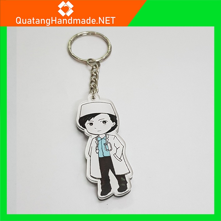 In móc khóa bác sỹ, y tá chibi - quà lưu niệm, quà tặng sinh nhật, quà handmade ý nghĩa