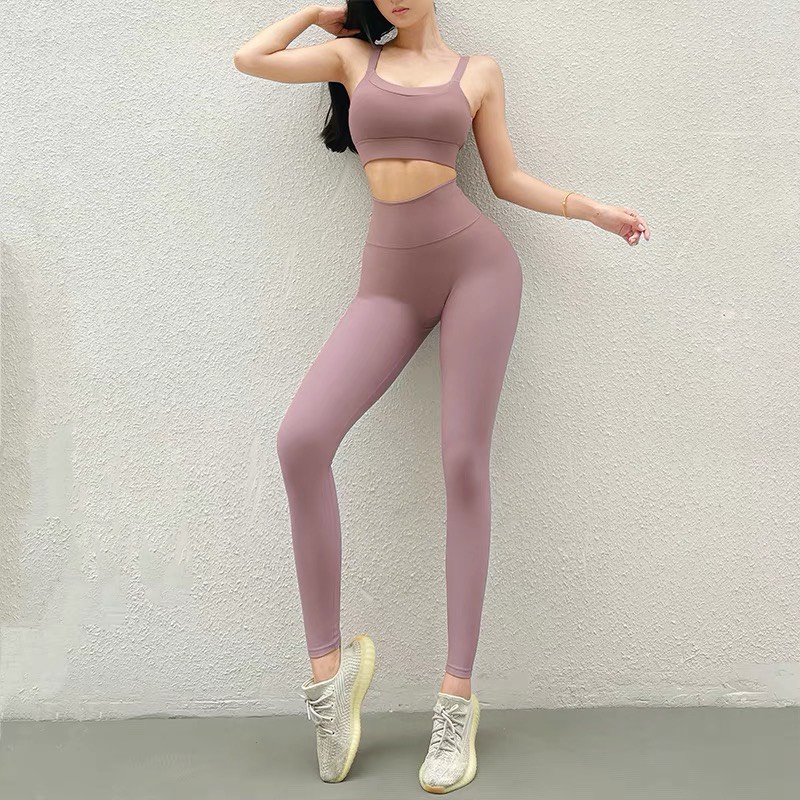 Bộ Tập Gym Yoga Nữ Naqi 602 Bra Cài Sau Cao Cấp, Vải Thun Gân Co Dãn Tốt