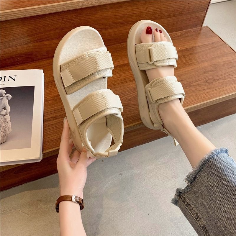 Giày MWC 2929 - Giày Sandal Đế Bằng, Giày Sandal Quai Ngang Vải Dù Đế Bằng Năng Động