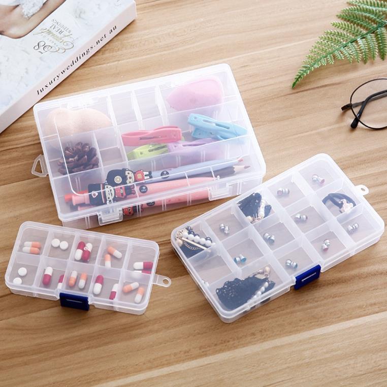 Hộp Nhựa Đựng Đồ Cá Nhân Mini Có Nắp, Tủ Nhựa Đựng Thuốc Y Tế 10/15/24 Chia Nhiều Ngăn