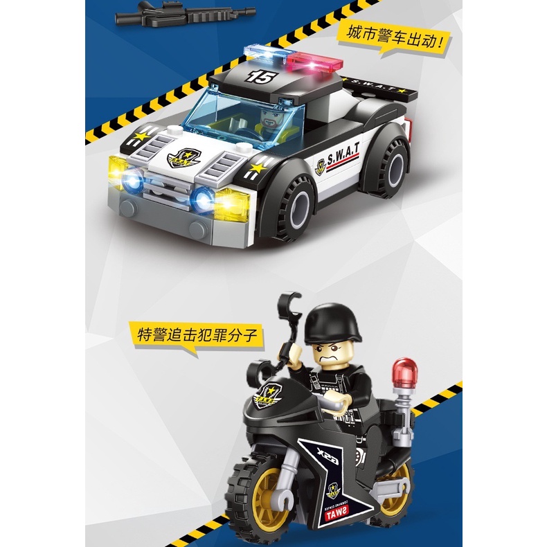 Bộ lắp ráp Legoo trụ sở cảnh sát Police city - Legoo trực thăng - xếp hình xe hơi xe oto
