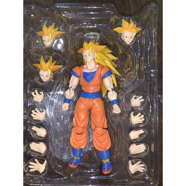 (Hết hàng) Mô hình khớp Dragon Ball Goku Super Saiyan 3 tóc vàng xấp xỉ 16cm