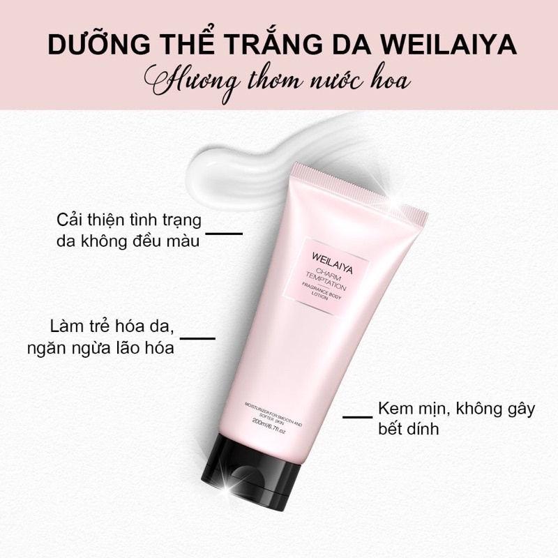 Sữa dưỡng thể Weilaiya 3 tầng hương nước hoa Body Lotion Weilaiya Tuýp 200ml