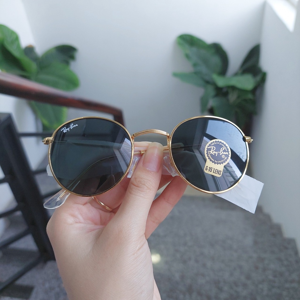 Mắt Kính Nữ Thời Trang Tràn Viền, Kính Mát Nữ Chống Tia UV Tròng Thủy Tinh Thời Trang