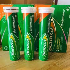 Viên sủi bổ sung Vitamin Berocca Performance( Vị cam,Cam& xoài, cam& dâu) hộp 45 viên.