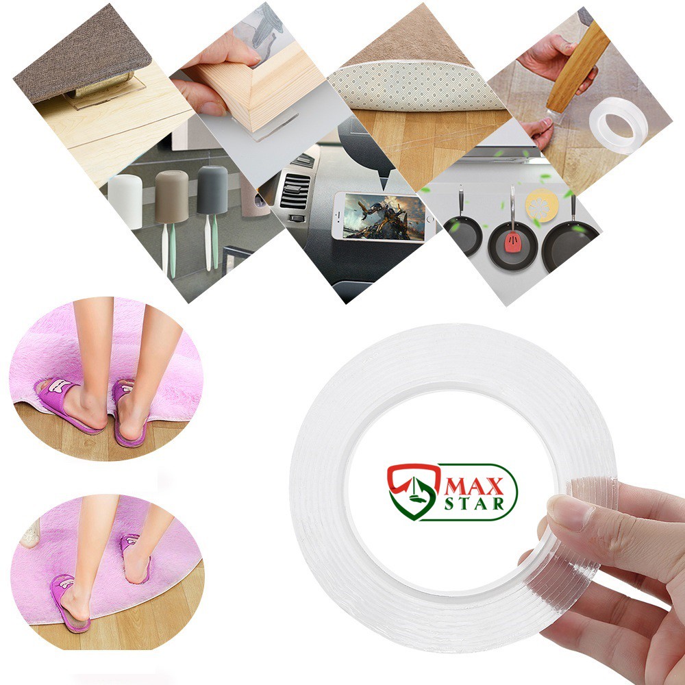 Băng dính 2 mặt trong suốt siêu dính dán tường dạng kéo đa năng Băng keo 2 mặt siêu dính trong suốt ✅