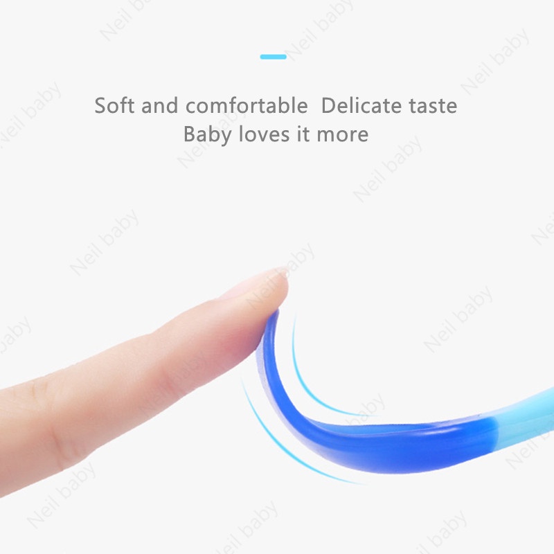 Thìa Báo Nóng Cảm Ứng Nhiệt Cho Bé，Dụng Cụ Ăn Bằng Silicone Cách Nhiệt An Toàn Cho Bé