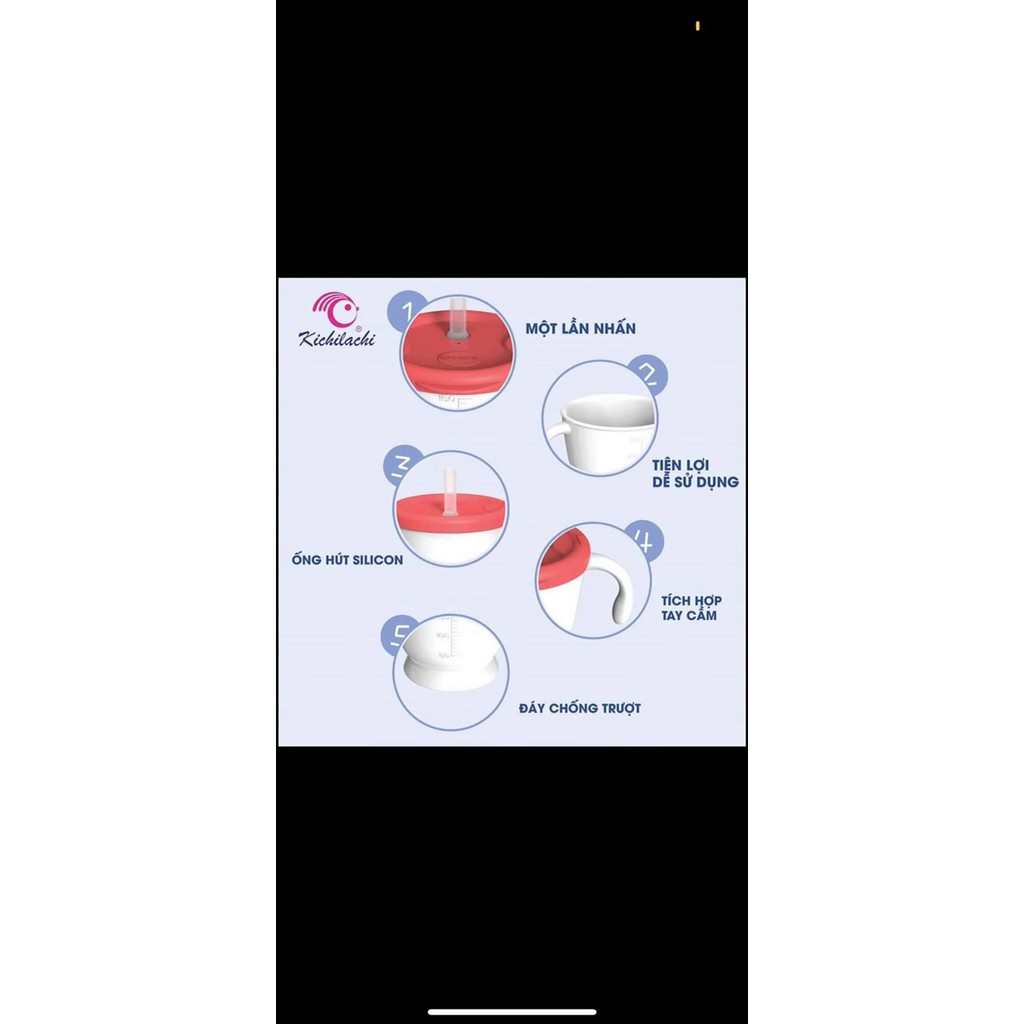 Cốc tập hút 3 giai đoạn Kichi 150ml cho bé từ 6 tháng