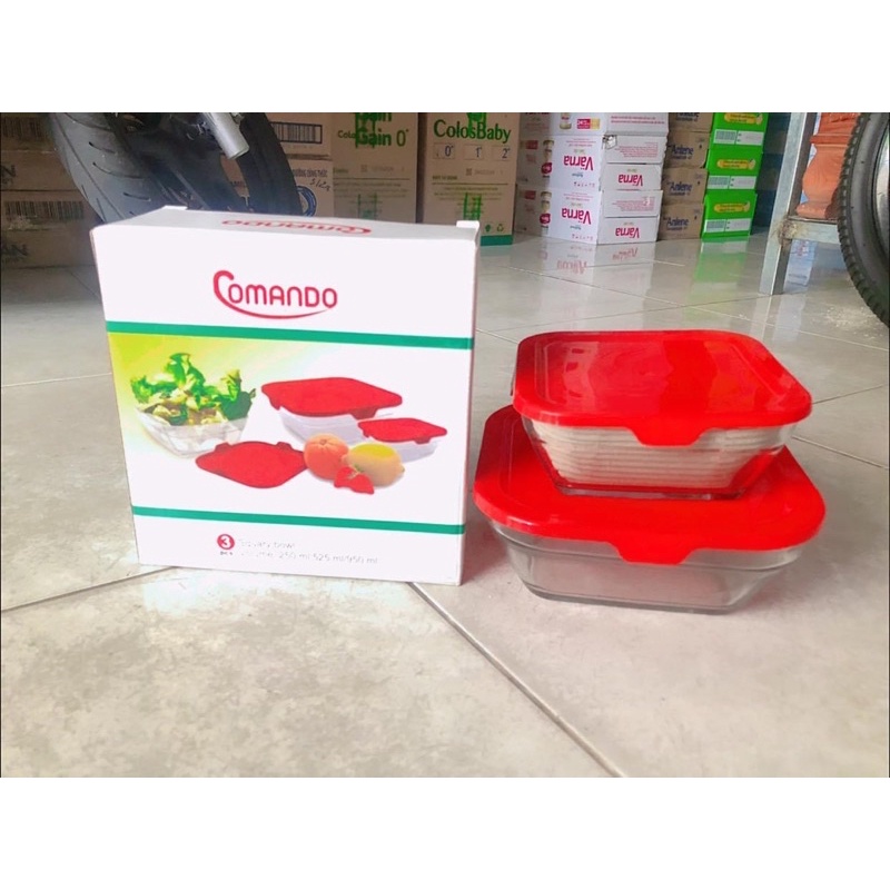 Bộ 2 thố thuỷ tinh có nắp