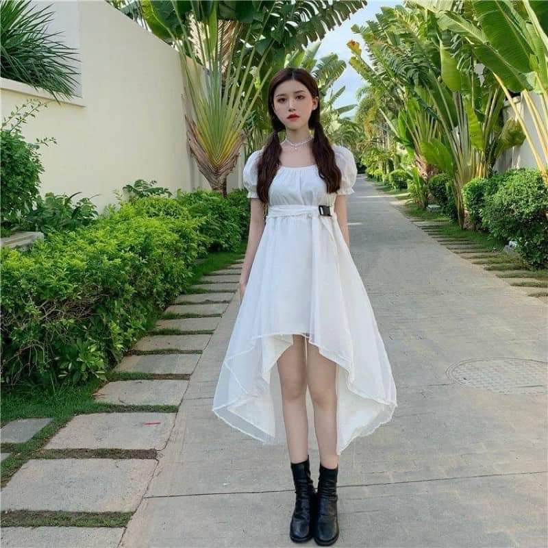 Đầm ulzzang dáng xòe voan phồng