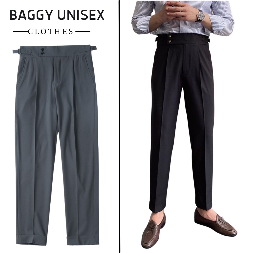 Quần baggy nam cạp cao , phong cách thời trang Hàn Quốc BAGGY UNISEX