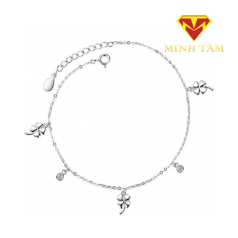 LẮC CHÂN CỎ BỐN LÁ BẠC Ý S925 CAO CẤP-Minh Tâm Jewelry