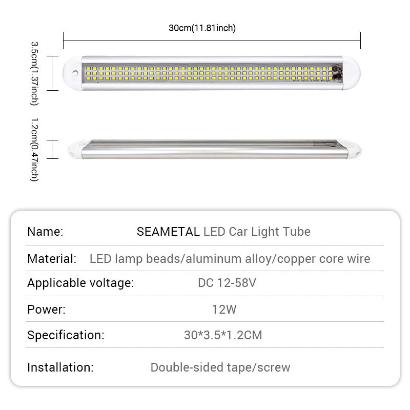 Đèn đọc sách LED đa năng cho ô tô Vỏ hợp kim nhôm 12-58V Phụ tùng ô tô