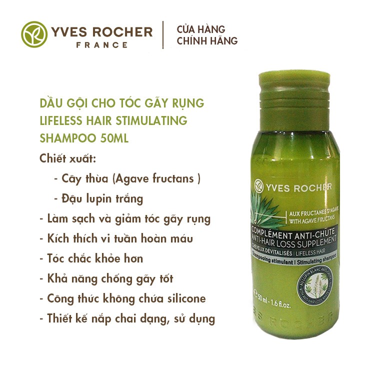 Dầu gội Yves Rocher giảm rụng tóc MINI ANTI-HAIRLOSS FORTIFYING SHAMPOO 50ML