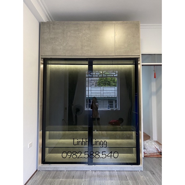 Tủ đựng quần áo gỗ công nghiệp mdf kết hợp cánh kính cường lực nhập khẩu cao cấp