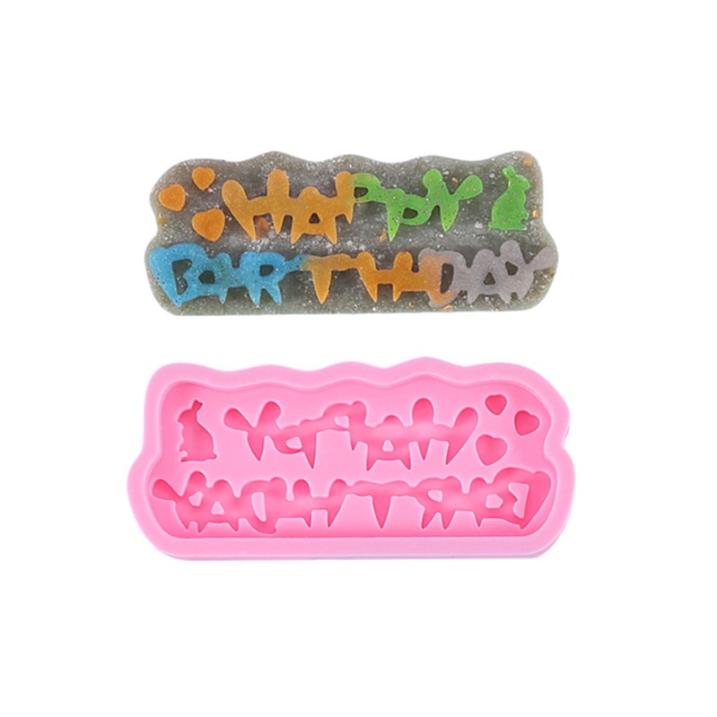 Khuôn silicone tạo hình chữ Happy Birthday trang trí bánh DIY
