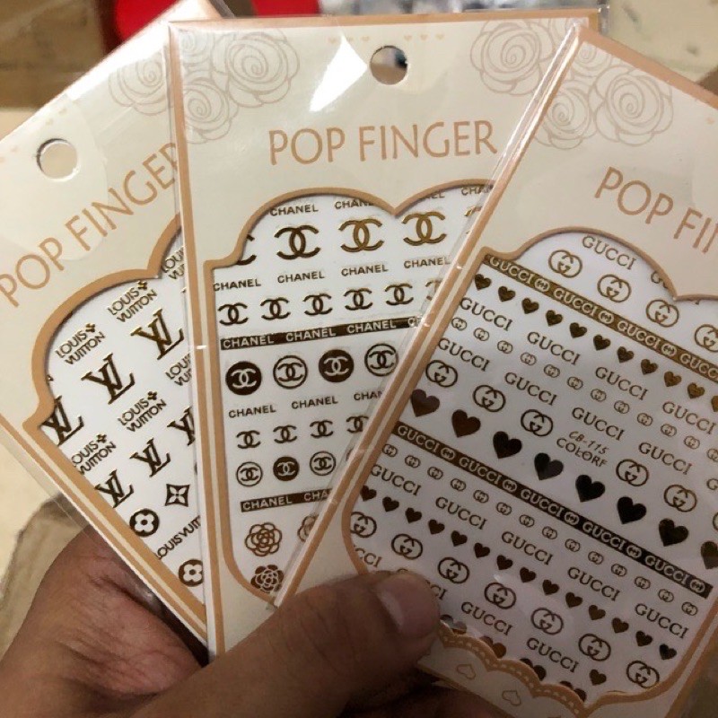 Sticker dán móng họa tiết các hãng nổi tiếng
