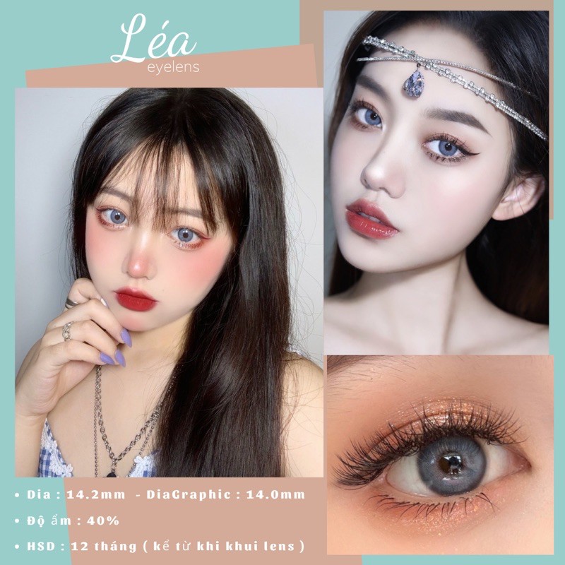 🌙 LENS XANH DƯƠNG TÂY VIỀN ĐEN 14.0mm (tặng kèm khay gương )🌙