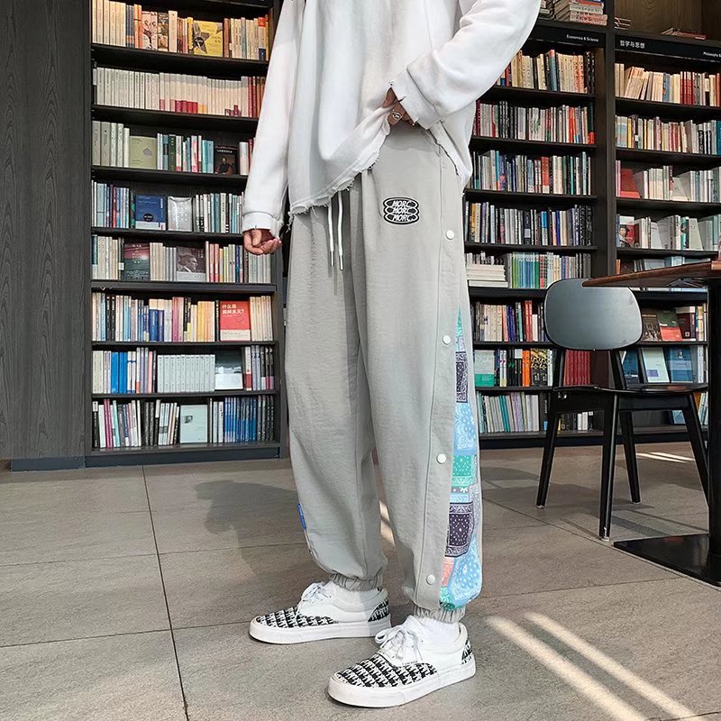 Quần dài ống rộng phong cách hip hop đường phố Hàn Quốc mới 2022 cho nam