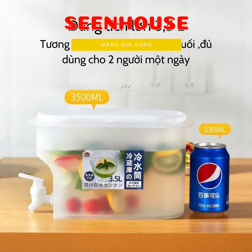 Bình Nước Có Vòi Để Tủ Lạnh 3.5L Cao Cấp Bình Nước Có Vòi Tiện Dụng Nhựa PP An Toàn
