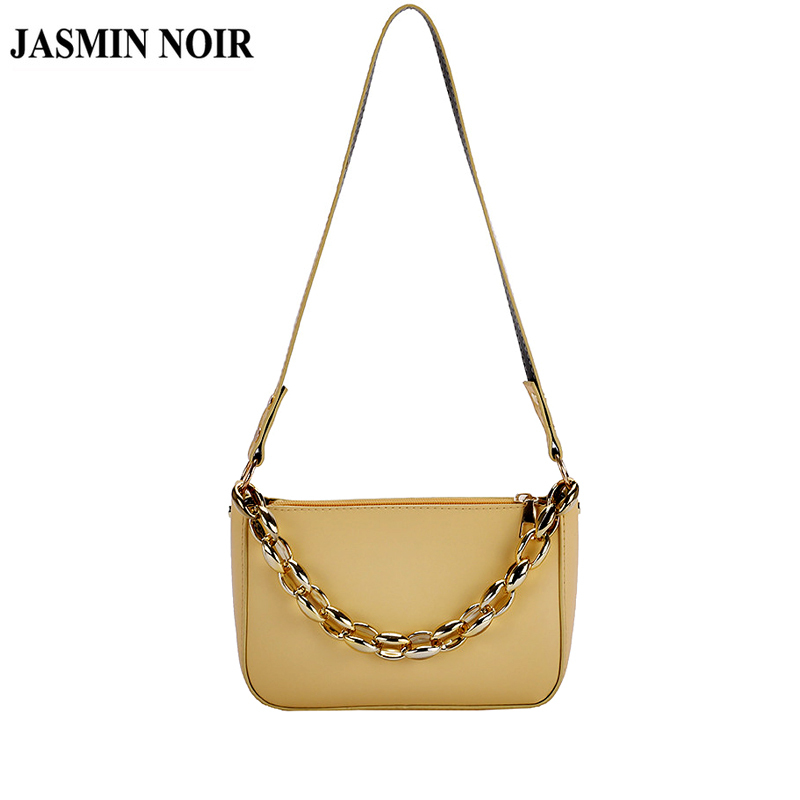 Túi xách JASMIN NOIR bằng da PU hình vuông nhỏ phối dây xích thời trang cao cấp cho nữ