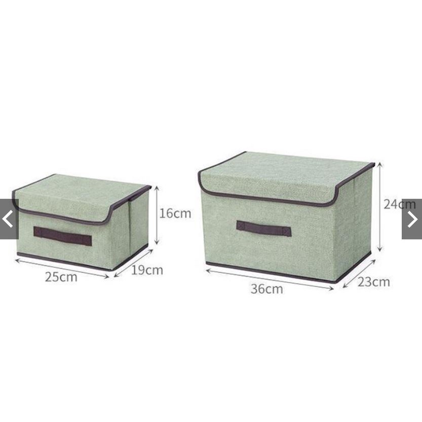 2 Túi Hộp đựng Quần áo Đồ Lót đồ chơi bằng vải Cứng có Nắp.ĐT.Lv