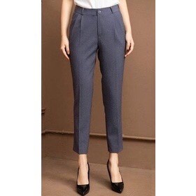 Quần Baggy Công sở nữ chun Sau  - Quần Tây nữ Chun Sau Cạp Cao Khoá Trước Có cỡ to Bigsize-mã 415A