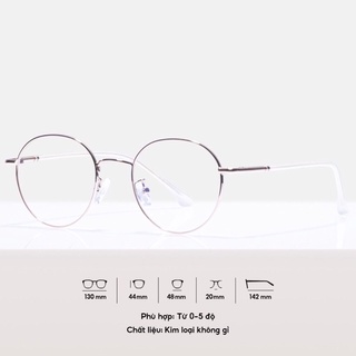 Gọng kính kim loại mắt tròn nam nữ WILSON GLASSES phù hợp mặt nhỏ càng kính nhẹ nhàng màu sắc thời trang 29120