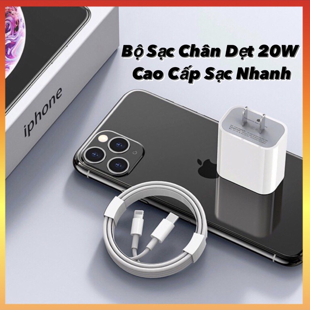 Sạc nhanh iphone 20w,củ sạc nhanh iphone,cáp c to lightning,giúp điện thoại mau đầy pin,không gây hại sau này,dùng tốt.