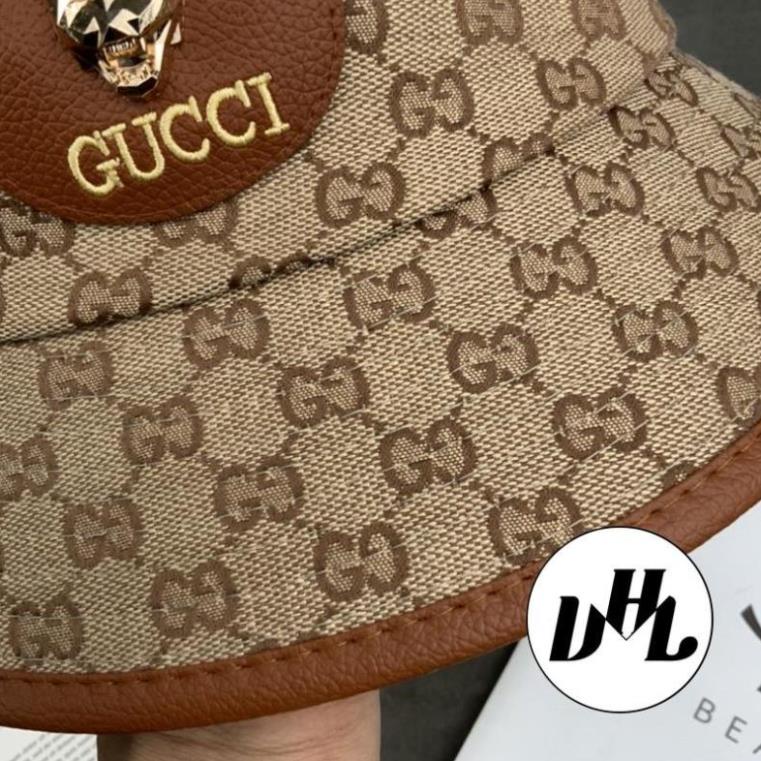 Mũ Bucket GC Viền Da Tag Gấu Nâu Full Tem Form Chuẩn Ulzzang Cao Cấp Nam Nữ