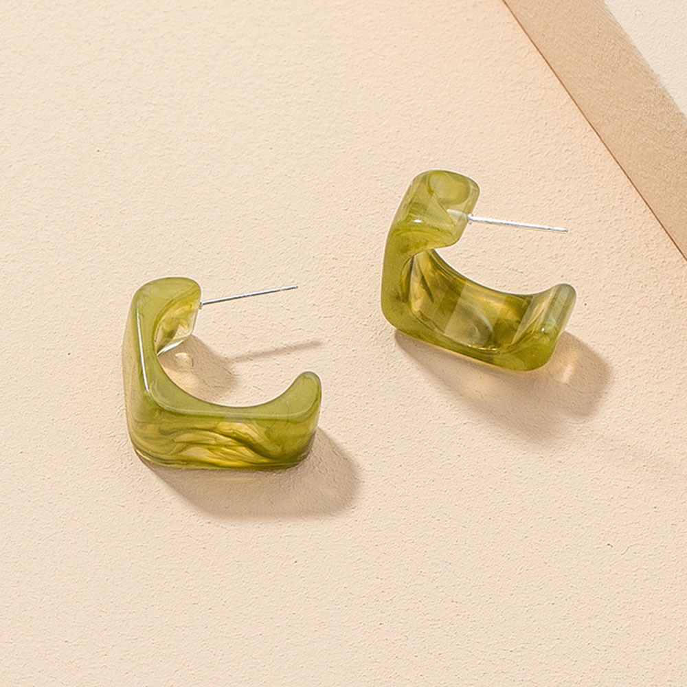 Bông tai acrylic hình vuông nhiều màu sắc phong cách hàn quốc cổ điển thời trang cho nữ