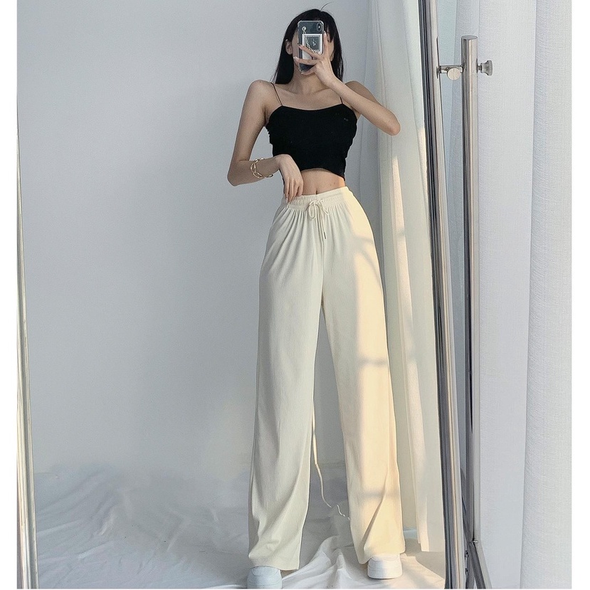 Quần Ống Rộng Nữ Chất Thun Tăm Lạnh Nhiều Màu, Labibi
