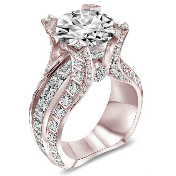 Nhẫn Mạ Vàng Hồng 18k Đính Đá Sang Trọng