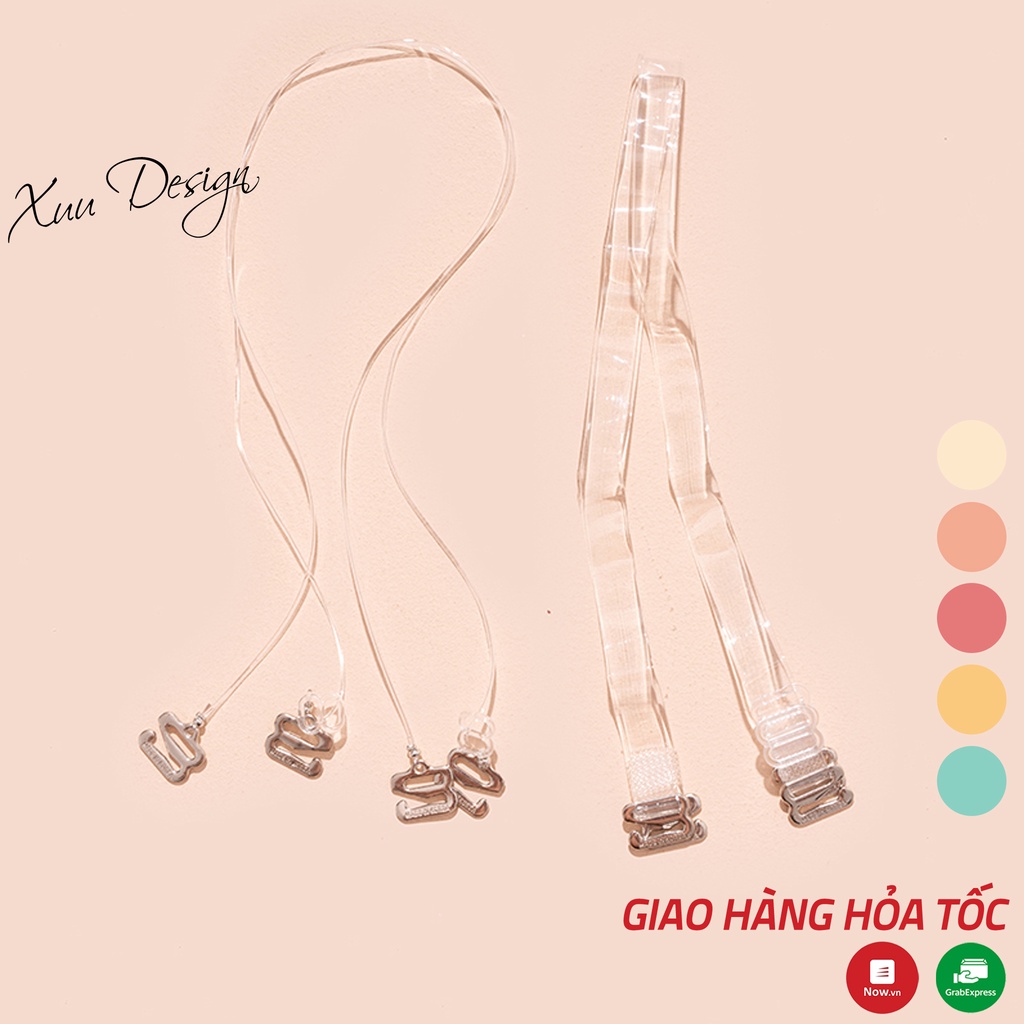 [Mã FATREND2810 giảm đến 30k tối đa 99k] Dây quai áo lót ngực nhựa dẻo trong suốt Thời trang thiết kế XUU DESIGN