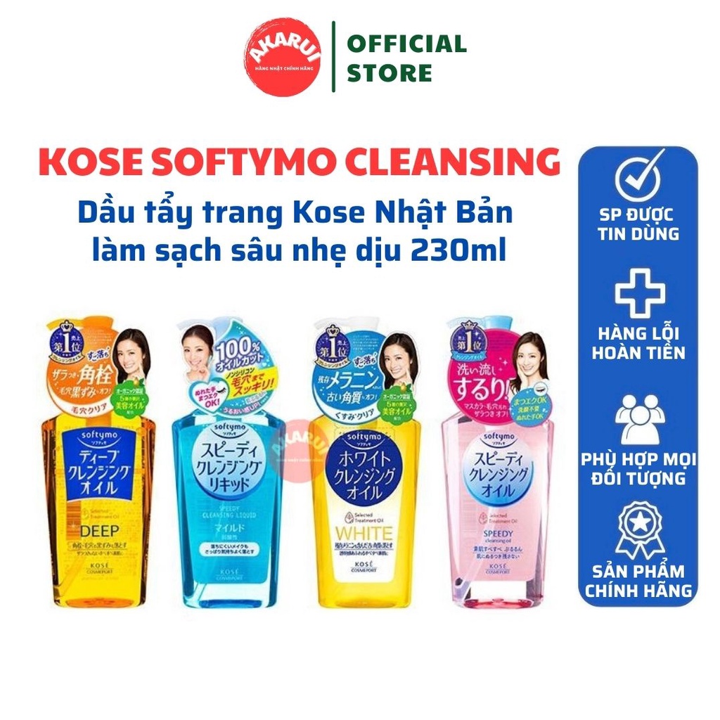 Dầu tẩy trang Kose Softymo Cleansing Nhật Bản làm sạch sâu nhẹ dịu 230ml