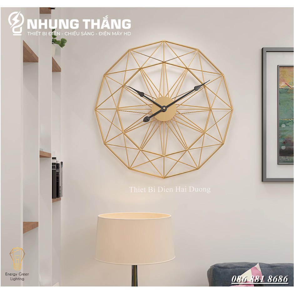 Đồng Hồ Treo Tường Vintage DH-98 - Trang Trí Nghệ Thuật Cao Cấp - Kiểu Dáng Hiện Đại , Sang Trọng - Đường Kính 50cm